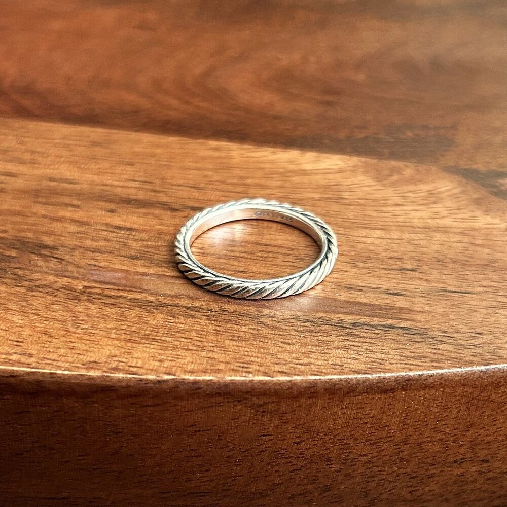 DAVID YURMAN Stack Ring 925 Sterling Silver 3mm Size 9 - Picture 2 of 6